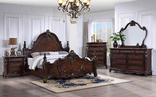 Francione Bed Chrome & Cherry - R&R Furniture Gallery (Fountain Valley, CA)