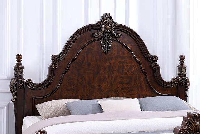 Francione Bed Chrome & Cherry - R&R Furniture Gallery (Fountain Valley, CA)