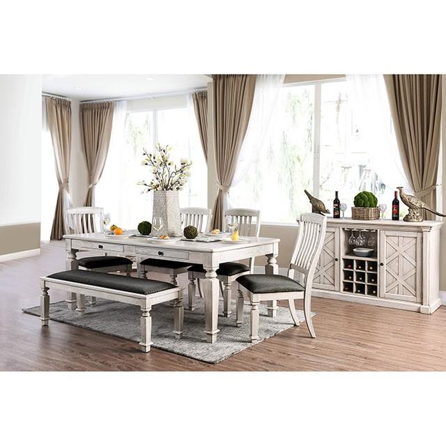 Georgia Antique White/Gray Side Chair (2/CTN) - R&R Furniture Gallery (Fountain Valley, CA)