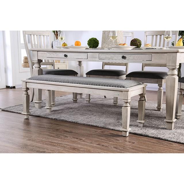 Georgia Antique White/Gray Dining Table - R&R Furniture Gallery (Fountain Valley, CA)