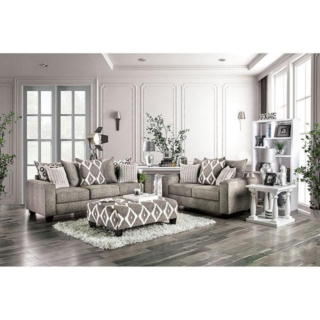 Basie Gray Love Seat - R&R Furniture Gallery (Fountain Valley, CA)