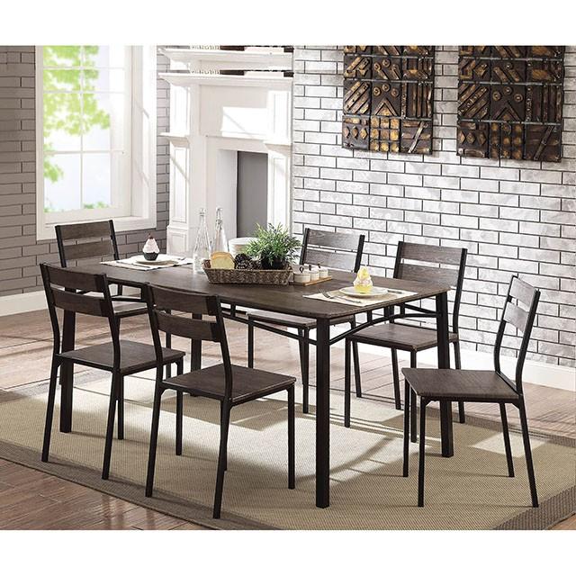 Westport Antique Brown/Black 7 Pc. Dining Table Set - R&R Furniture Gallery (Fountain Valley, CA)