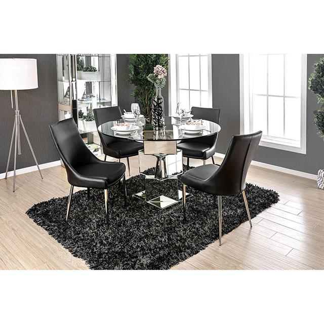 Izzy Silver/Black Side Chair, Black (2/CTN) - R&R Furniture Gallery (Fountain Valley, CA)