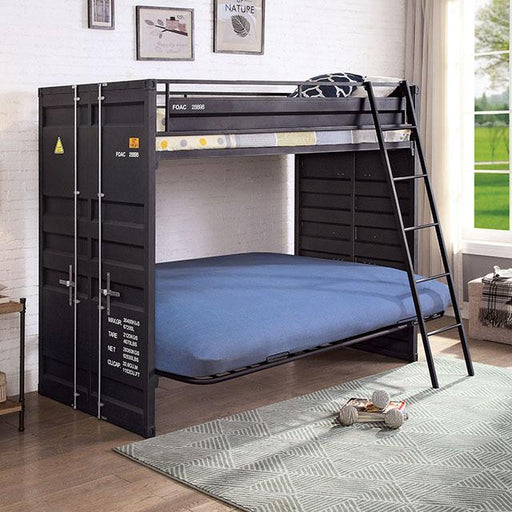 LAFRAY Twin Bunk Bed w/ Futon Base - R&R Furniture Gallery (Fountain Valley, CA)