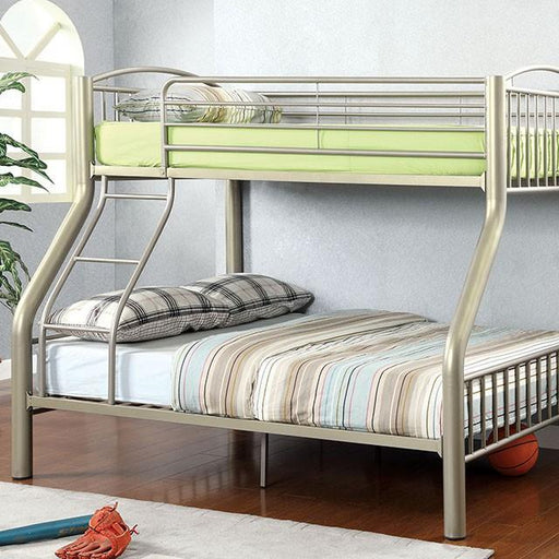 Lovia Metallic Gold Twin/Full Bunk Bed - R&R Furniture Gallery (Fountain Valley, CA)