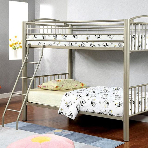 Lovia Metallic Gold Twin/Twin Bunk Bed - R&R Furniture Gallery (Fountain Valley, CA)