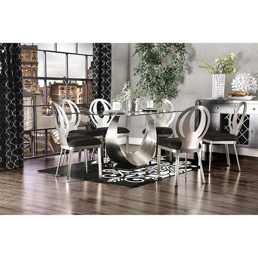 ORLA Silver/Black Dining Table - R&R Furniture Gallery (Fountain Valley, CA)