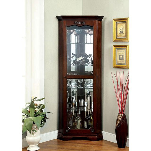 ORTLEY Walnut Curio - R&R Furniture Gallery (Fountain Valley, CA)