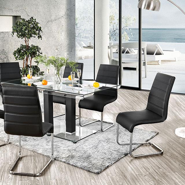 Richfield Black/Chrome Dining Table - R&R Furniture Gallery (Fountain Valley, CA)