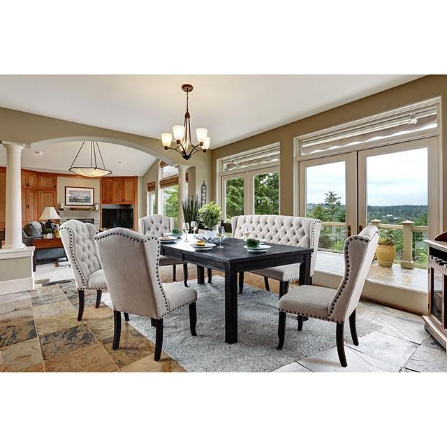 SANIA 3-Seater Loveseat Bench, Ivory - R&R Furniture Gallery (Fountain Valley, CA)