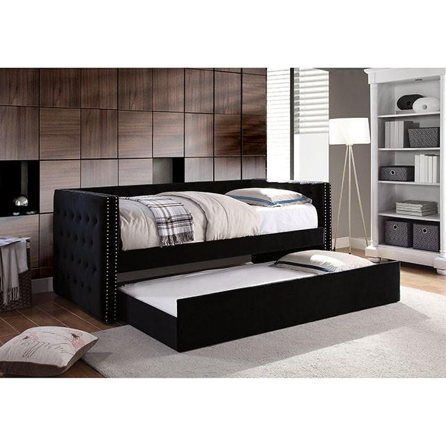 Susanna Black Daybed w/ Trundle, Black - R&R Furniture Gallery (Fountain Valley, CA)