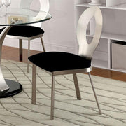 VALO Silver/Black Side Chair (2/CTN) - R&R Furniture Gallery (Fountain Valley, CA)