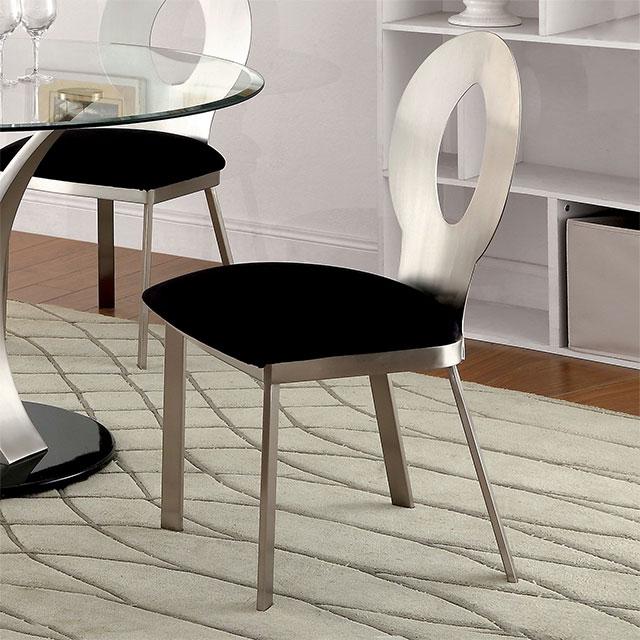 VALO Silver/Black Side Chair (2/CTN) - R&R Furniture Gallery (Fountain Valley, CA)