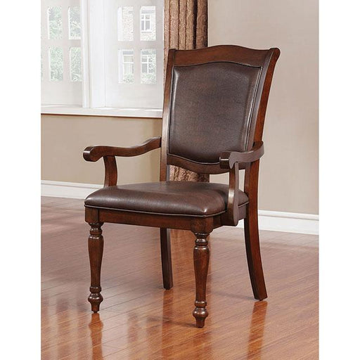 Sylvana Brown Cherry/Espresso Arm Chair (2/CTN) - R&R Furniture Gallery (Fountain Valley, CA)