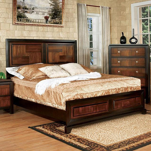 Patra Acacia/Walnut Queen Bed - R&R Furniture Gallery (Fountain Valley, CA)