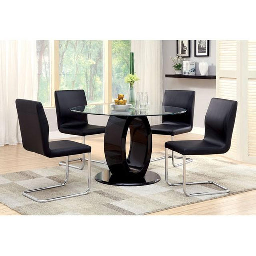 LODIA I Black Round Table - R&R Furniture Gallery (Fountain Valley, CA)