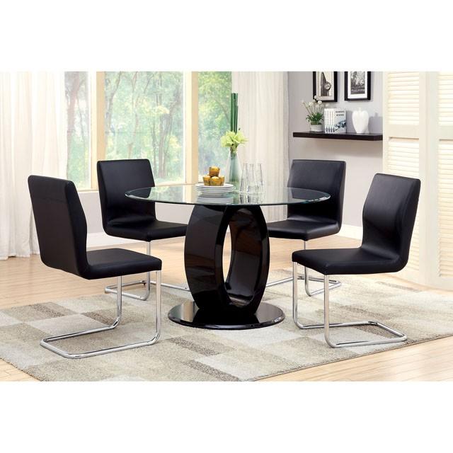 LODIA I Black/Silver Side Chair - R&R Furniture Gallery (Fountain Valley, CA)