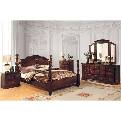 Tuscan II Glossy Dark Pine Cal.King, E.King, & Queen Bed - R&R Furniture Gallery (Fountain Valley, CA)