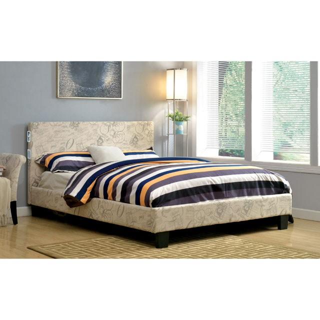 Evans E.King & Cal.King Bed Espressso, White, & Camel - R&R Furniture Gallery (Fountain Valley, CA)