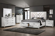 Emmeline Bed Silver & White - R&R Furniture Gallery (Fountain Valley, CA)