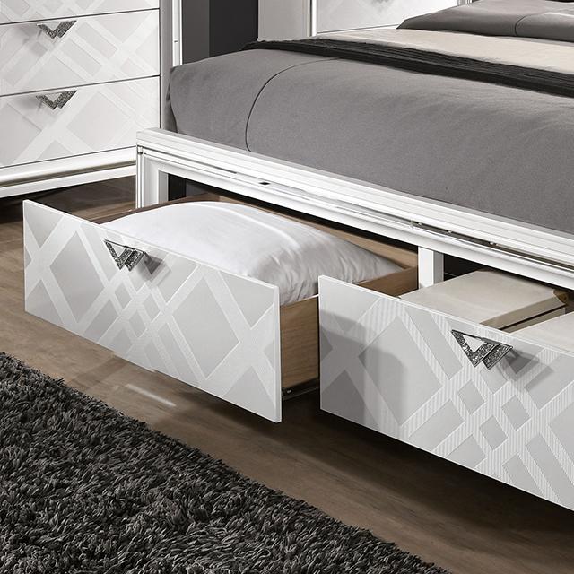 Emmeline Bed Silver & White - R&R Furniture Gallery (Fountain Valley, CA)
