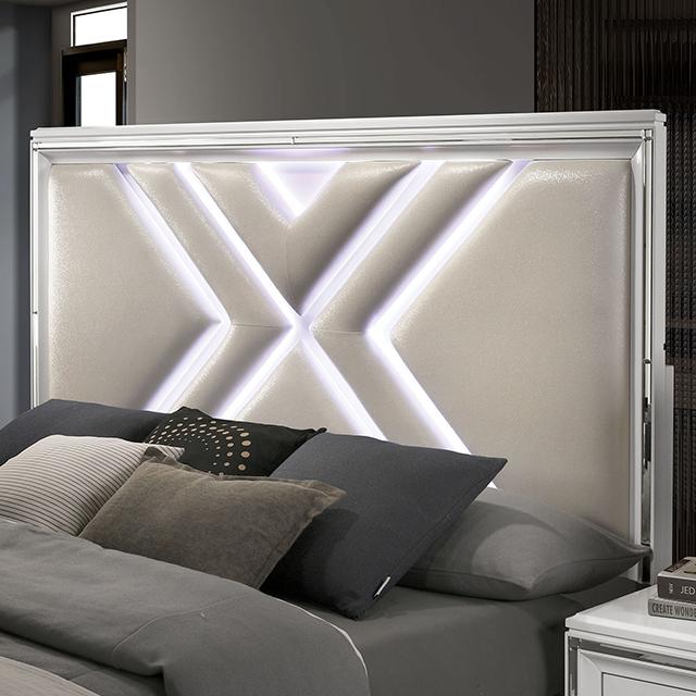 Emmeline Bed Silver & White - R&R Furniture Gallery (Fountain Valley, CA)
