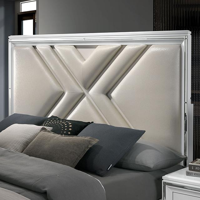 Emmeline Bed Silver & White - R&R Furniture Gallery (Fountain Valley, CA)