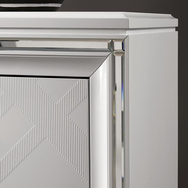 EMMELINE Night Stand w/ USB, White - R&R Furniture Gallery (Fountain Valley, CA)