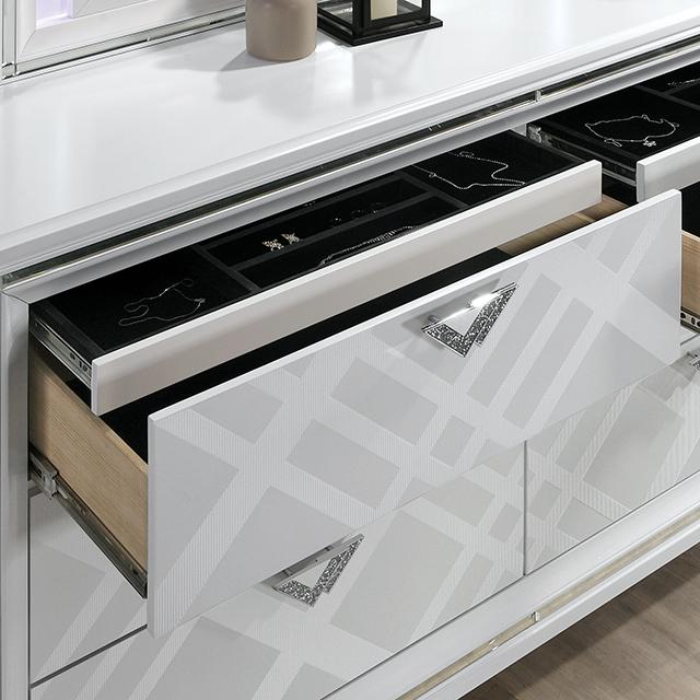 Emmeline Bed Silver & White - R&R Furniture Gallery (Fountain Valley, CA)