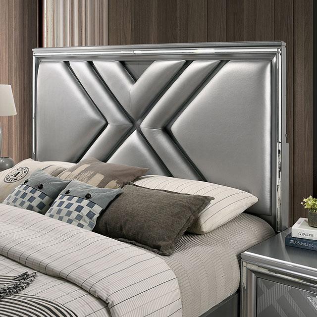 Emmeline Bed Silver & White - R&R Furniture Gallery (Fountain Valley, CA)