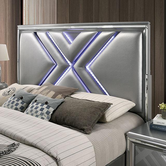 Emmeline Bed Silver & White - R&R Furniture Gallery (Fountain Valley, CA)