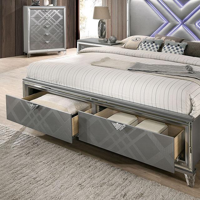 Emmeline Bed Silver & White - R&R Furniture Gallery (Fountain Valley, CA)