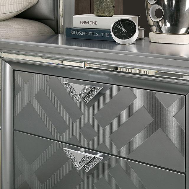 Emmeline Bed Silver & White - R&R Furniture Gallery (Fountain Valley, CA)