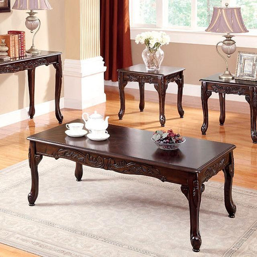 Cheshire Dark Cherry 3 Pc. Coffee Table Set - R&R Furniture Gallery (Fountain Valley, CA)