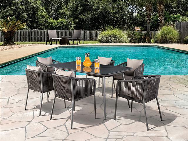 Tushari 8 Pc. Outdoor Dining Set - R&R Furniture Gallery (Fountain Valley, CA)