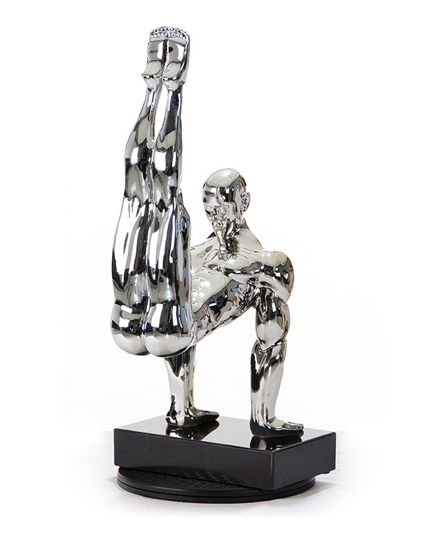 SZ0173 Modern Silver Gymnast-B Sculpture — view 2