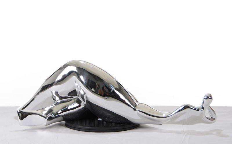 SZ0228 Modern Silver Napping Lady Sculpture — view 2