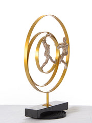 SZ0240 Modern Bronze Acrobats-Rings Sculpture — view 2