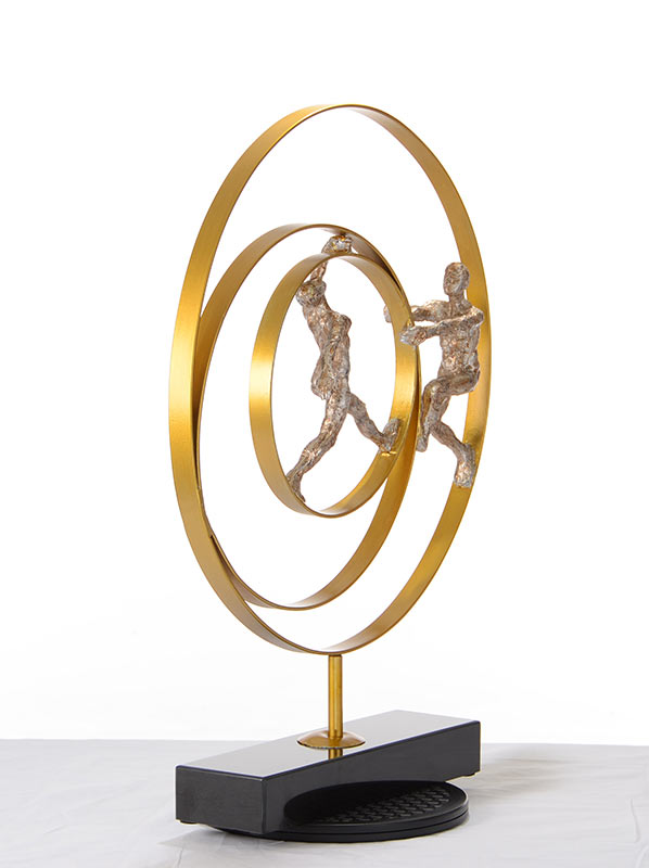 SZ0240 Modern Bronze Acrobats-Rings Sculpture — view 2