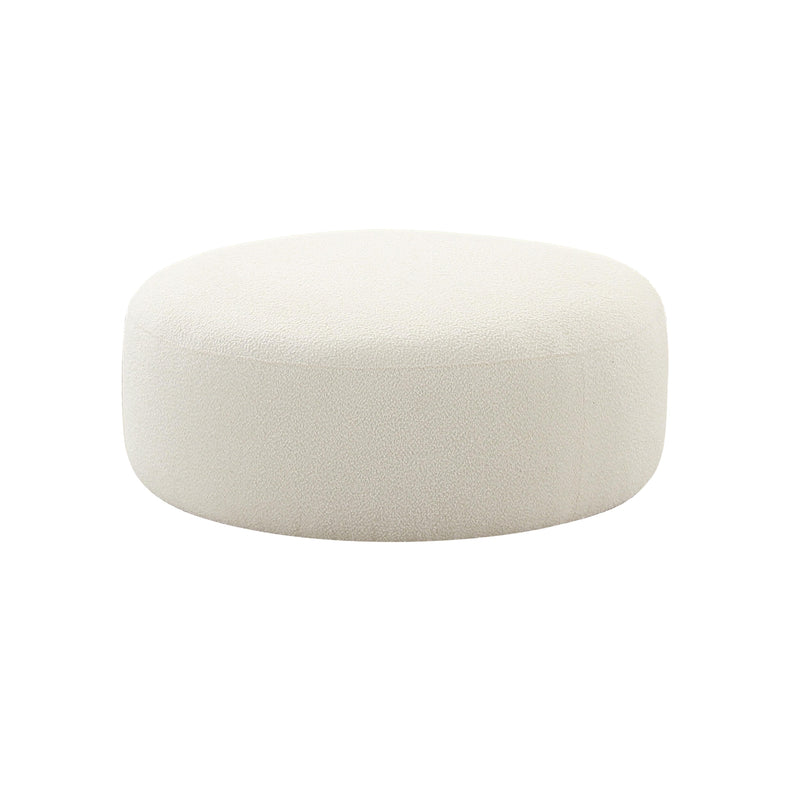 Broohah Cream Boucle Ottoman