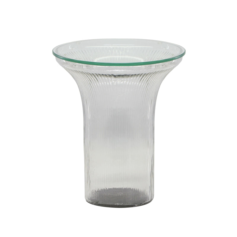 Cassandra Clear Glass Flared Side Table 8