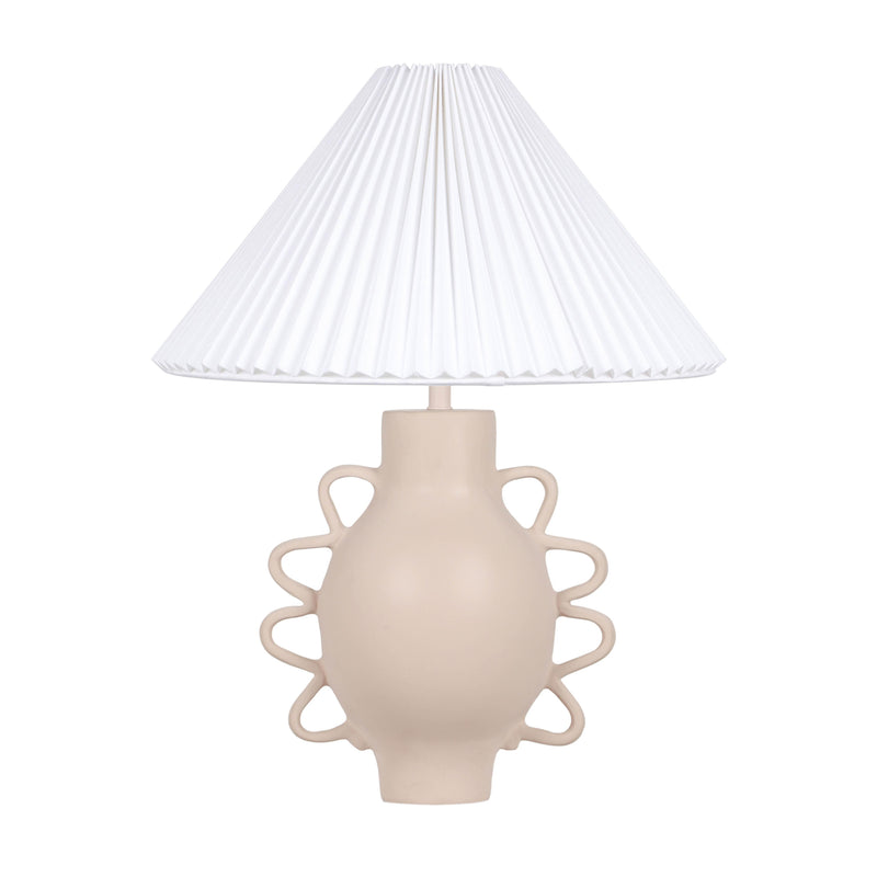 Hazza Cream Pleated Table Lamp