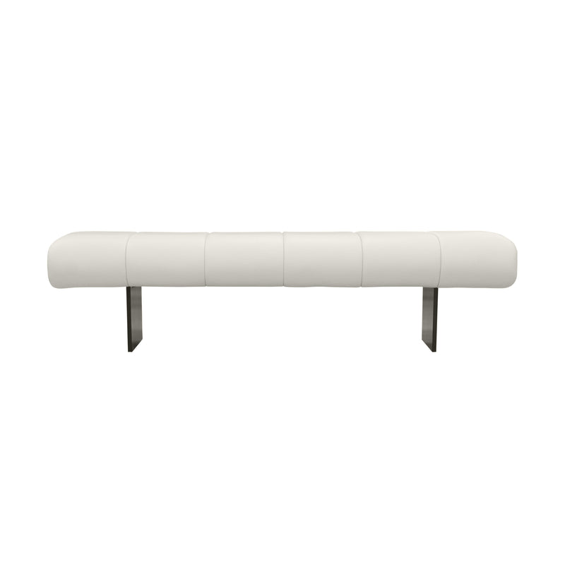 Karol Cream Vegan Leather Bench
