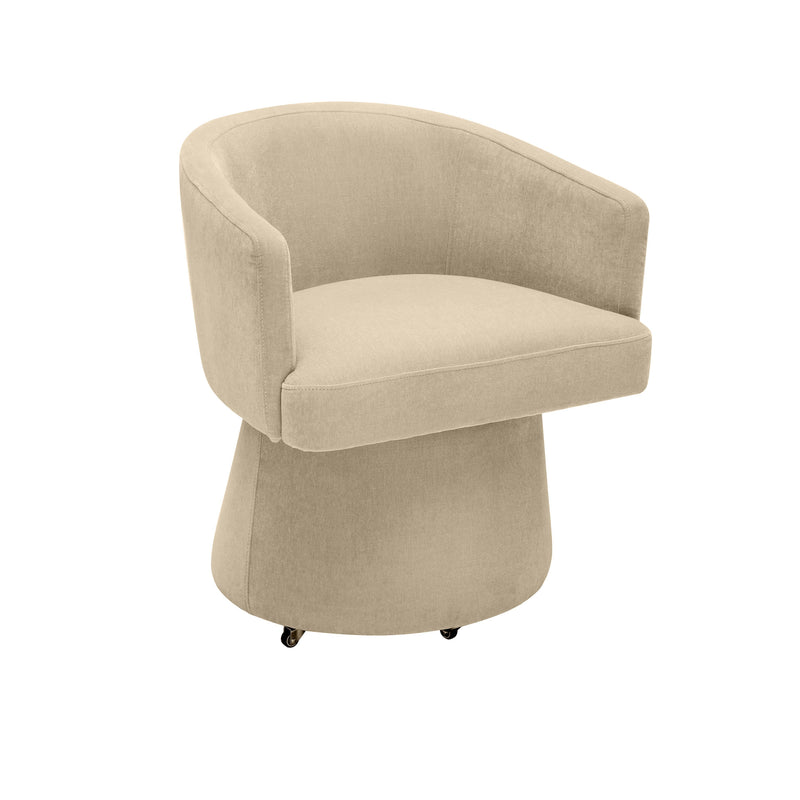 Kristen Taupe Upcycled Chenille Rolling Desk Chair