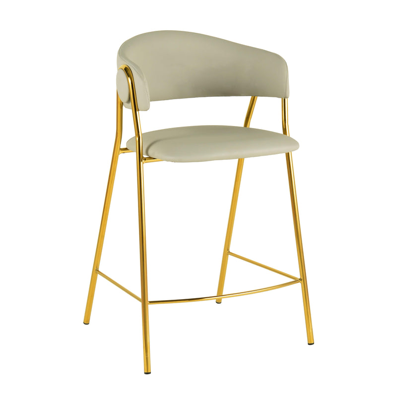 Lara Cream Vegan Leather Counter Stool by Inspire Me! Home Decor - Set of 2