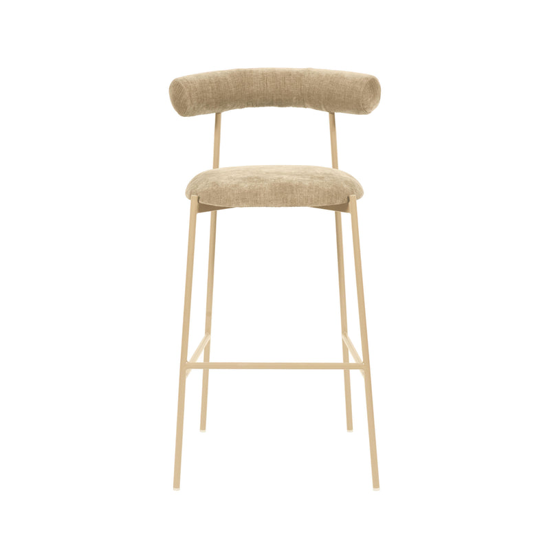 Liliana Taupe Velvet Bar Stool