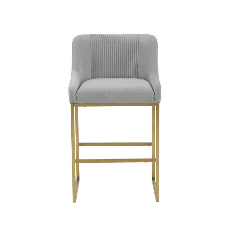 Lisa Grey Pleated Velvet Dining Chair