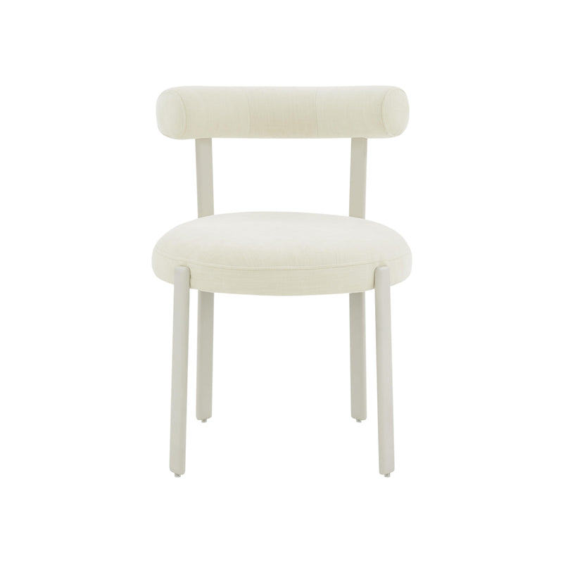 Margaret Cream Chenille Bolster Back Dining Chair