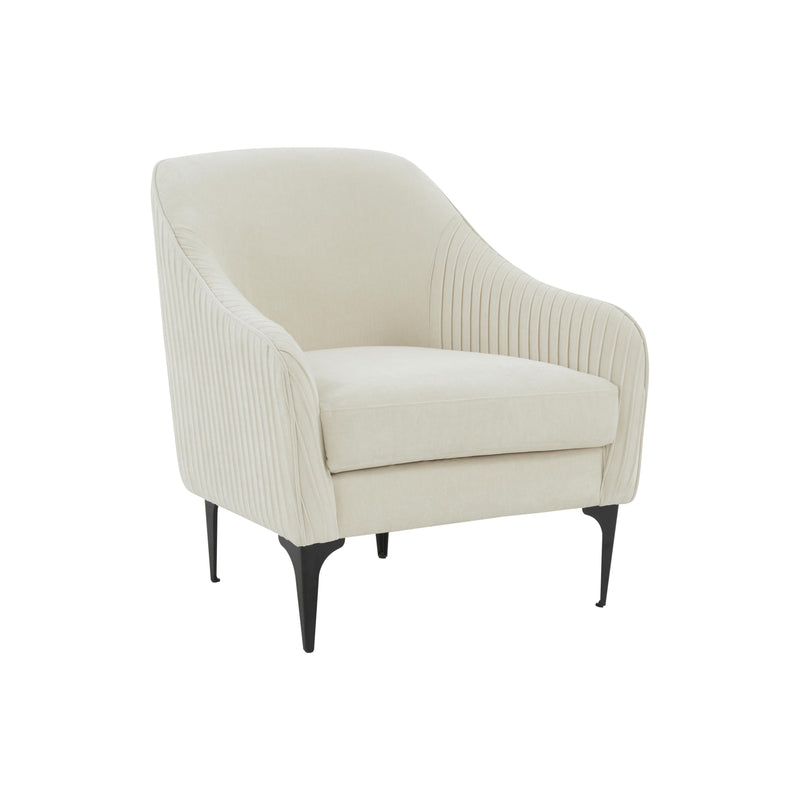 Serena Cream Velvet Accent Chair with Black Legs
