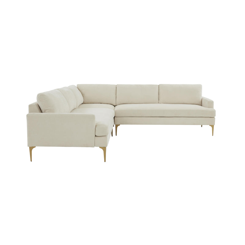 Serena Cream Velvet L-Sectional